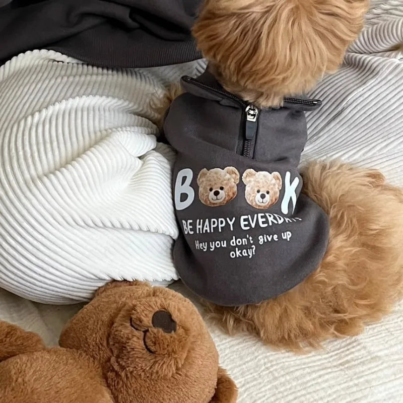 Cartoon Bear Fleece Pet Jacket for Small Dogs & Cats