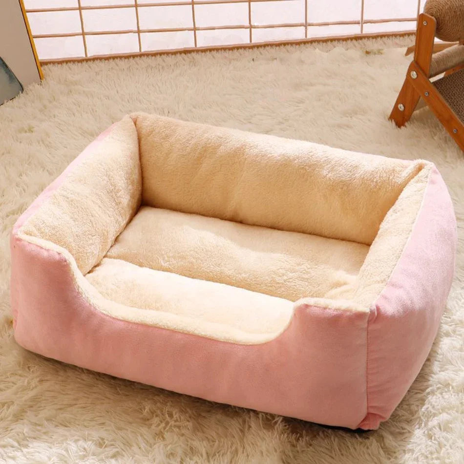 Soft Plush Cushion Pet Bed for Cats & Dogs