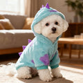 Dinosaur Hoodie for Dogs – Warm Plush Winter Pet Sweater