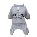 Warm Four-Legged Dog Pajamas with Leash D-Ring