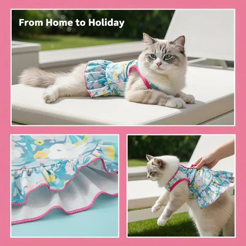 Adorable Floral Halter Summer Dress