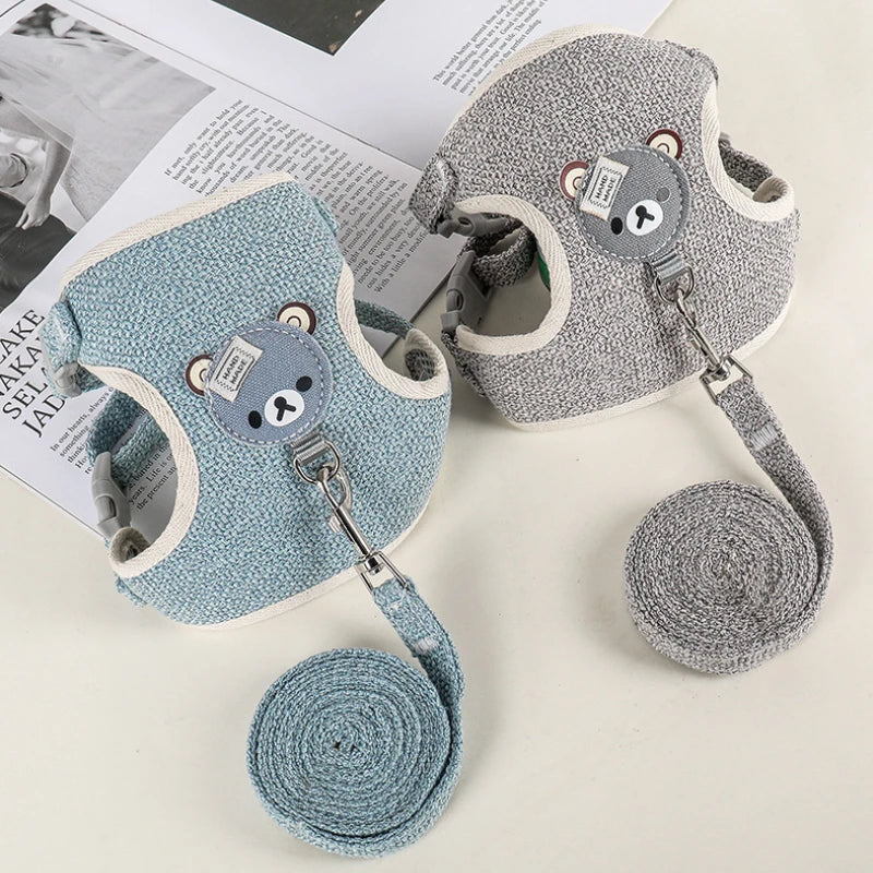 Adjustable Cat/Dog Harness Breathable Leash Convenient Pet Vest For Small Dogs Or Cats