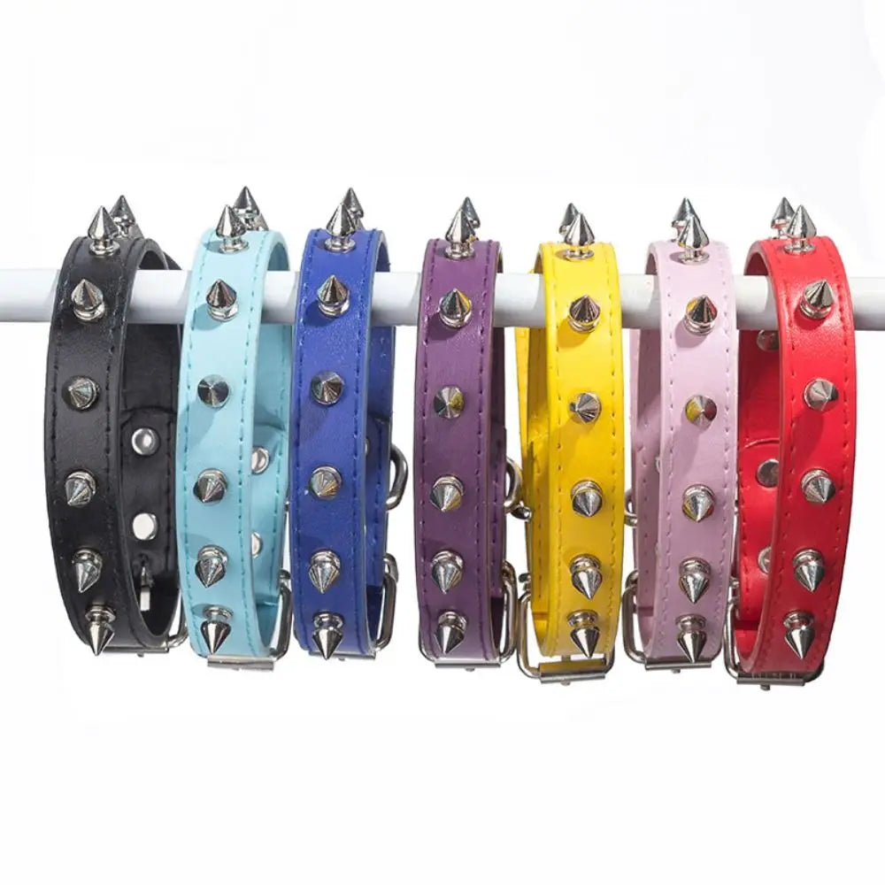 Cool Colorful Adjustable Spiked Studded Collars