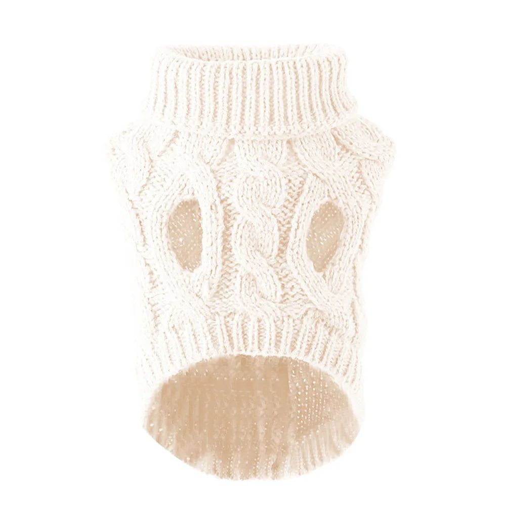 Cable Knit Striped Dog Sweater – All-Season Pet Knitwear