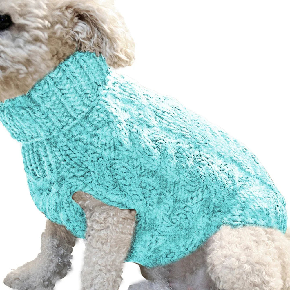 Solid Cable Knit Twist Dog Sweater – Autumn & Winter