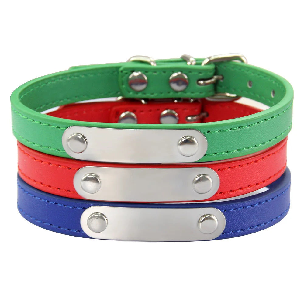 Personalized Leather ID Collar For Dogs & Cats