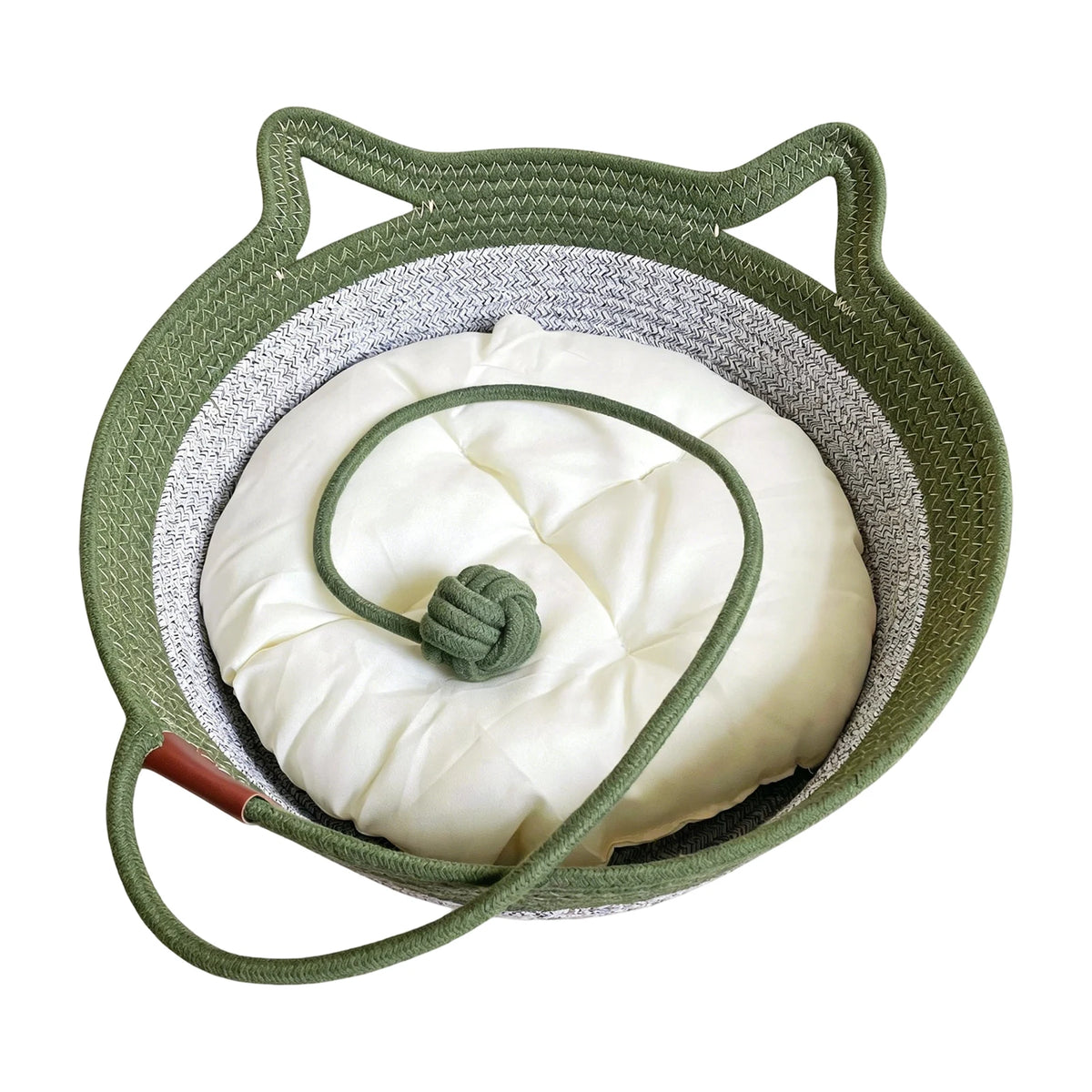 Round Hand Woven Wear-resistant Cat Bed