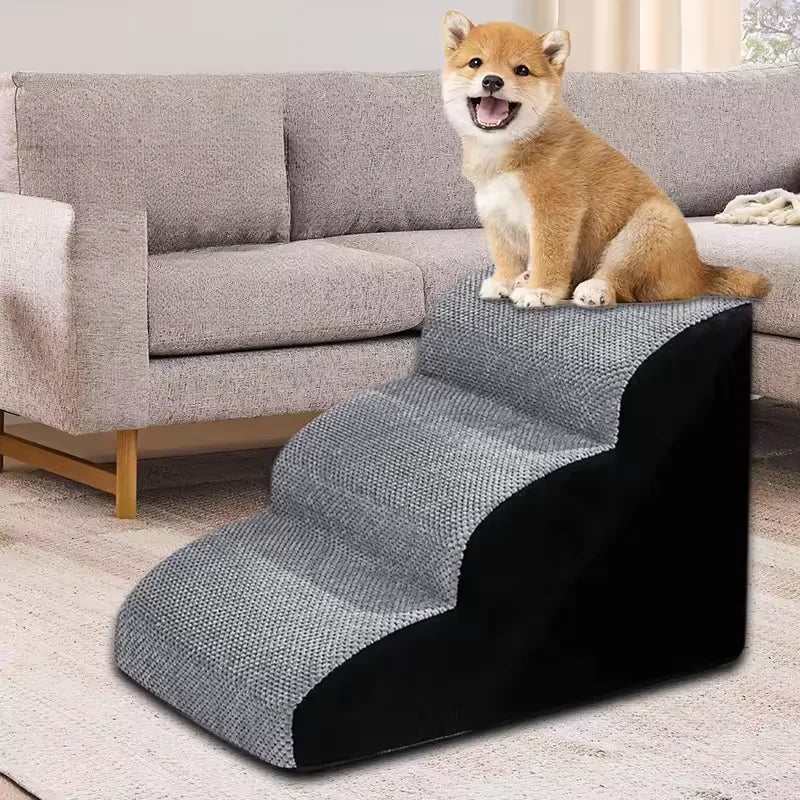 Memory Foam Pet Stairs with Non-Slip Steps