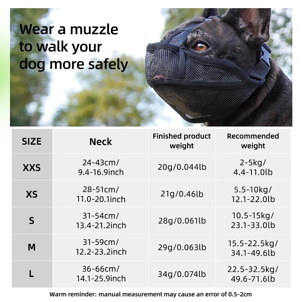 Breathable Dog Muzzle for Short-Snouted Breeds