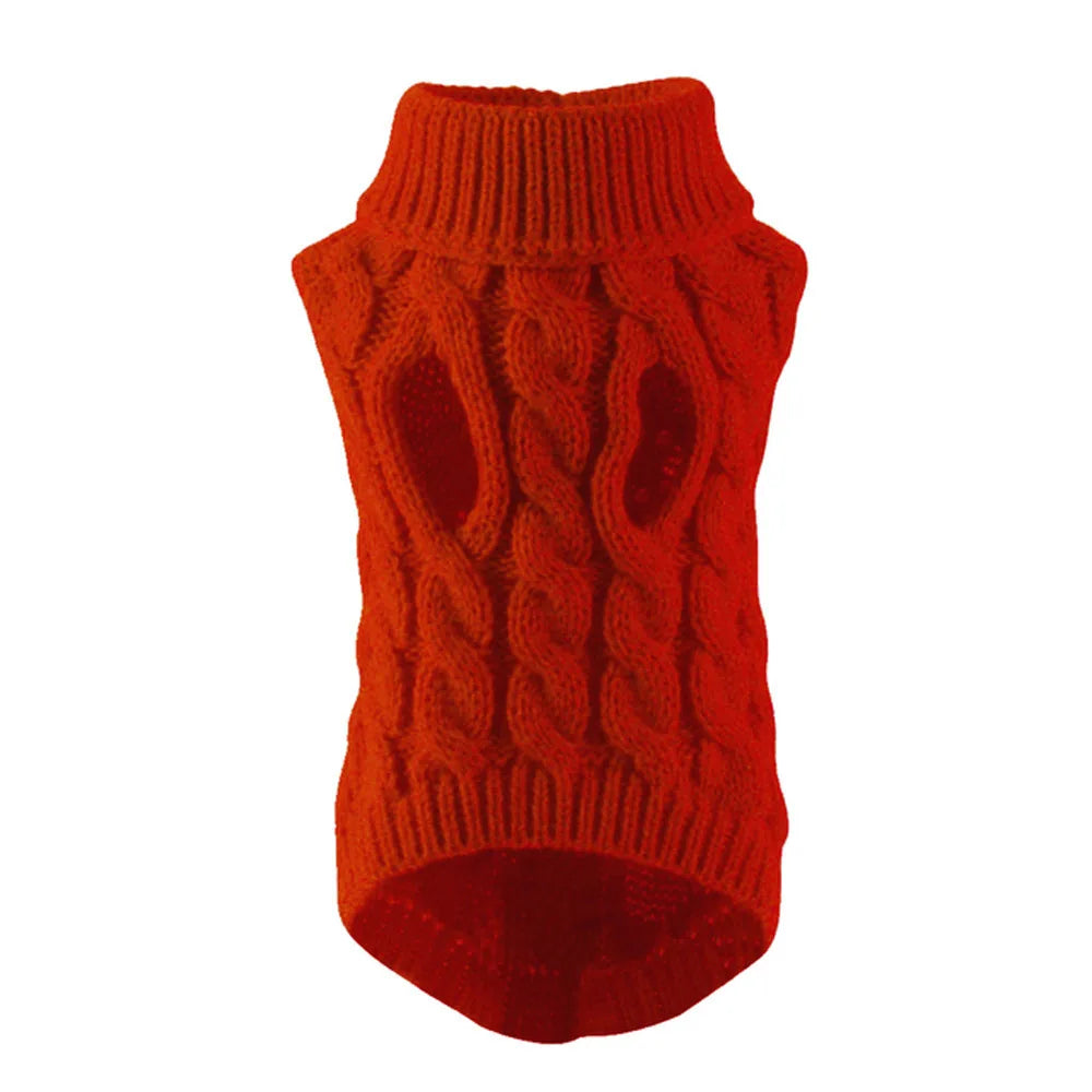 Solid Cable Knit Twist Dog Sweater – Autumn & Winter