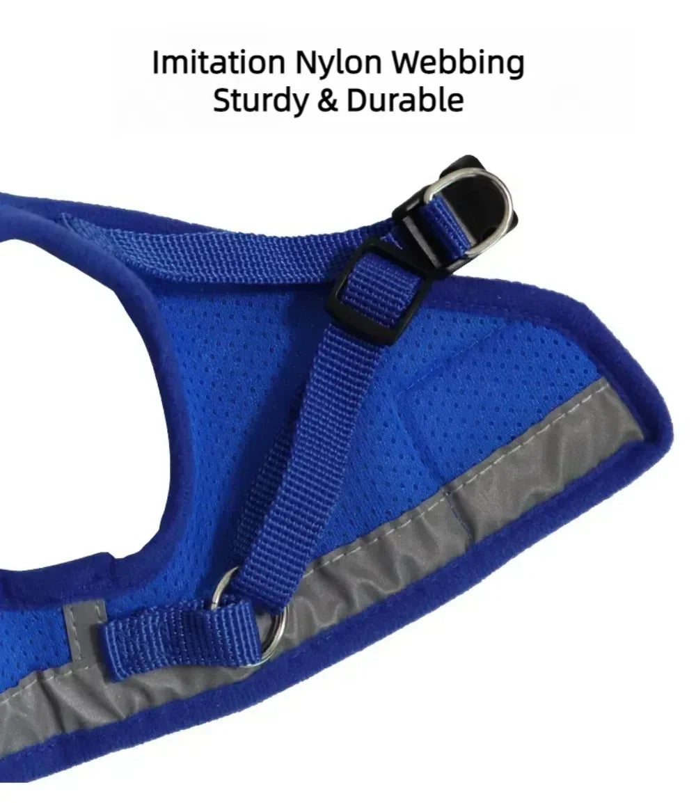 Adjustable Reflective Mesh Vest Harness & Leash Set for Cats & Small Dogs