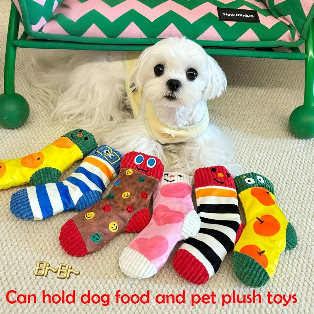 Silly Socks – Plush Cartoon Chew Toys for Dogs