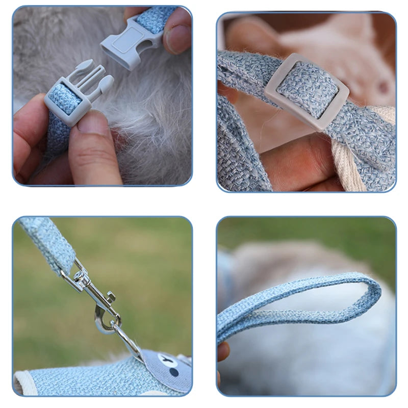 Adjustable Cat/Dog Harness Breathable Leash Convenient Pet Vest For Small Dogs Or Cats