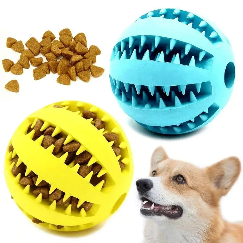 Natural Rubber Teeth Cleaning Treat Ball for Dogs