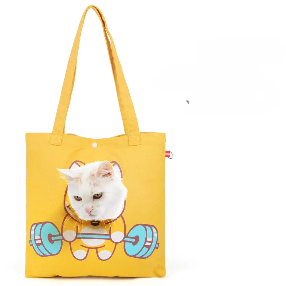 Cotton Pet Carrier Shoulder Bag for Small Dogs & Cats