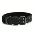 Military Tactical Dog Collar with Metal Buckle & ID Panel