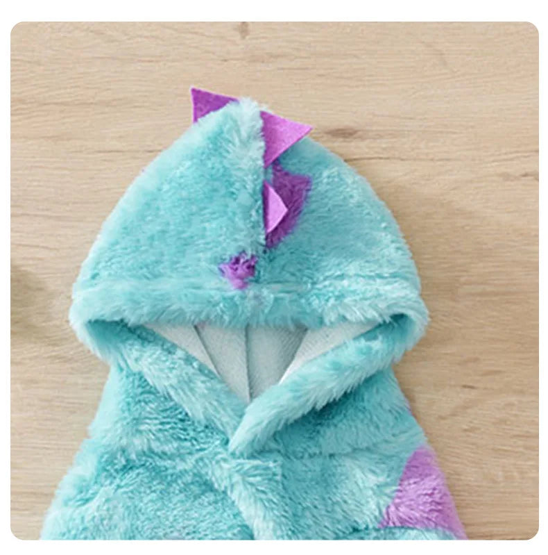 Dinosaur Hoodie for Dogs – Warm Plush Winter Pet Sweater