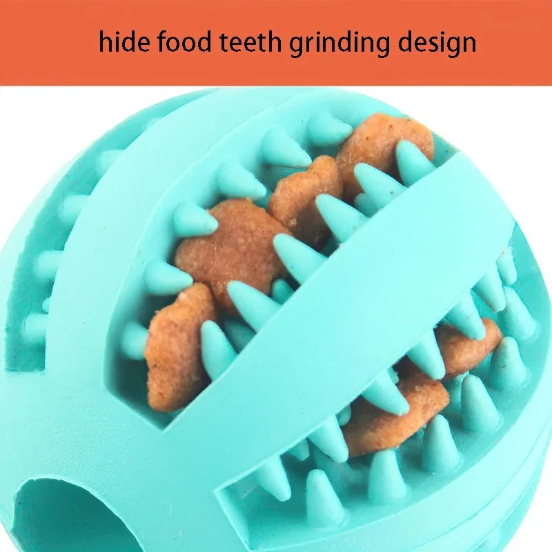 Natural Rubber Teeth Cleaning Treat Ball for Dogs