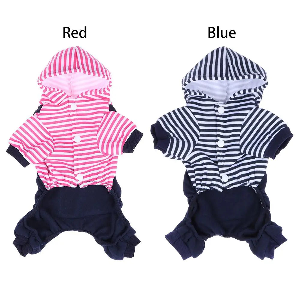 Cute Bear Striped suit with Hood for Dogs & Cats