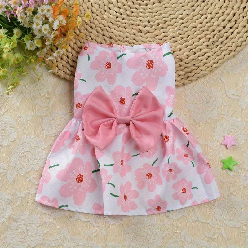 Floral Tulle Sleeveless Dress for Dogs & Cats