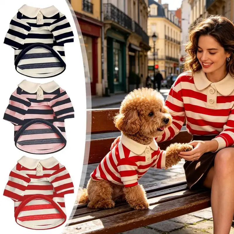 Striped Stretch Pet Shirt for Dogs & Cats