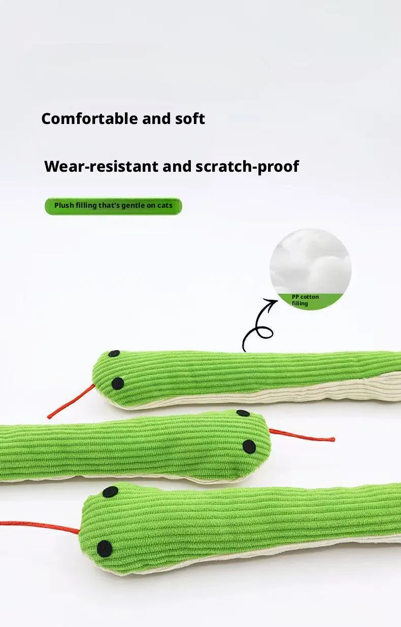 Hiss & Play – Plush Snake Chew & Sound Toy for Cats