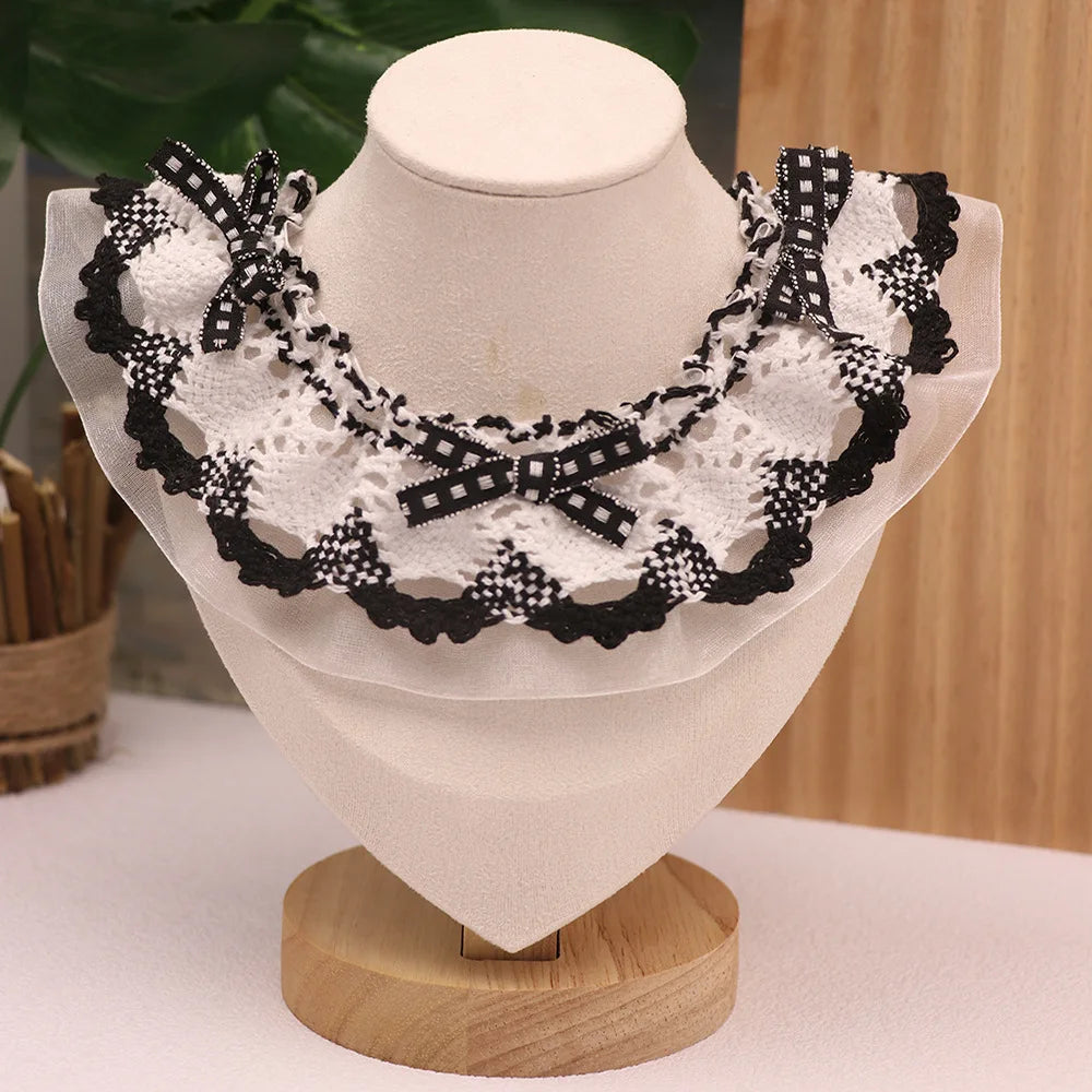 Lace Bow Neck Shawl