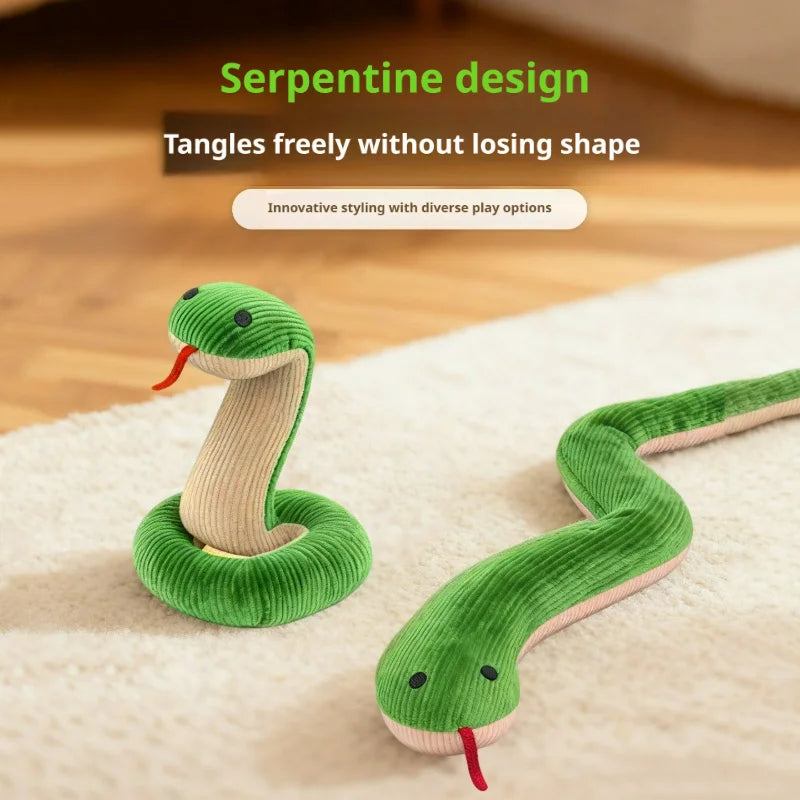 Hiss & Play – Plush Snake Chew & Sound Toy for Cats