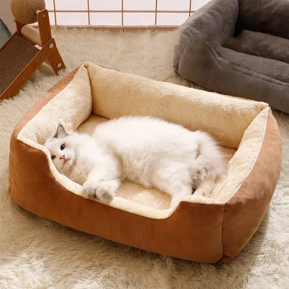 Soft Plush Cushion Pet Bed for Cats & Dogs