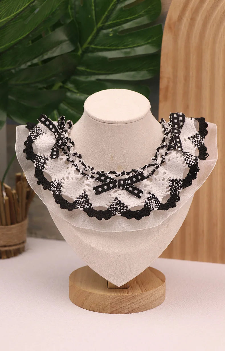 Lace Bow Neck Shawl