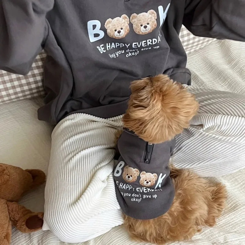 Cartoon Bear Fleece Pet Jacket for Small Dogs & Cats