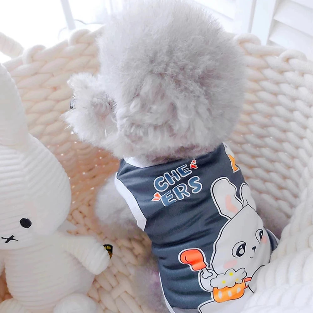 Cute Print Puppy Dog Vest Shirt