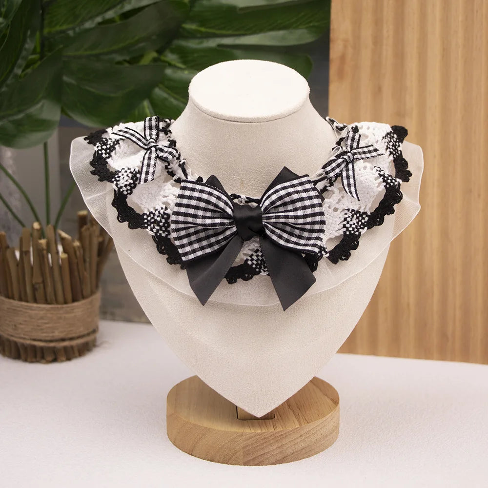 Lace Bow Neck Shawl