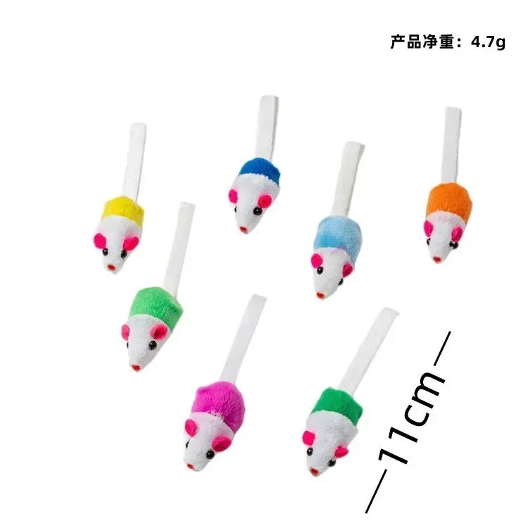 Bulk Cat Mouse Toys with Catnip & Feathers
