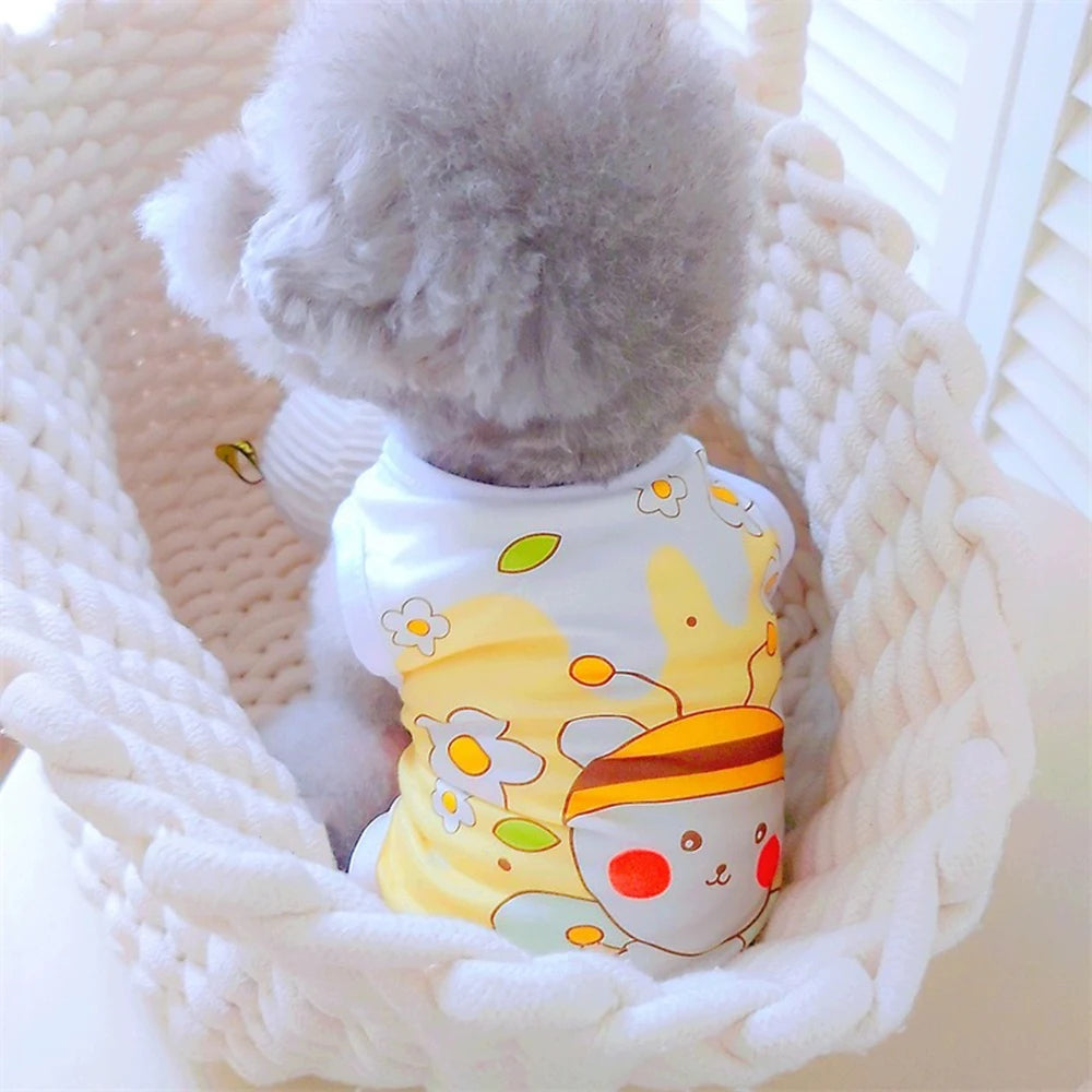 Cute Print Puppy Dog Vest Shirt