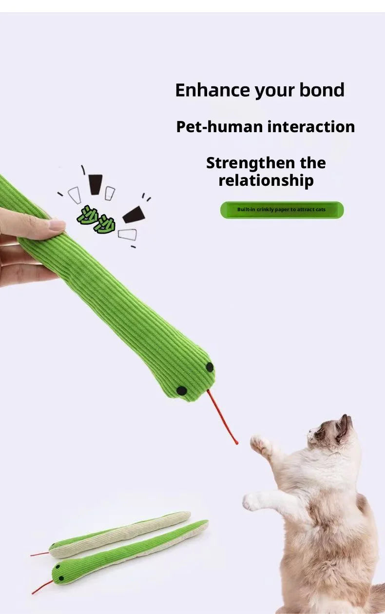 Hiss & Play – Plush Snake Chew & Sound Toy for Cats