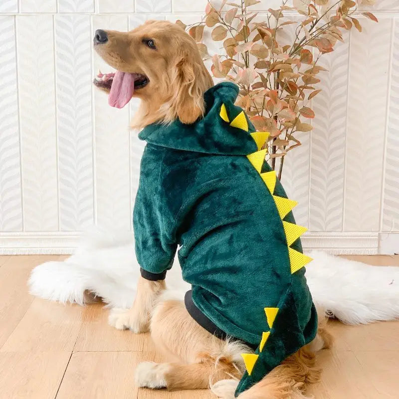 Animal Print Fleece Hoodie Pajamas for Medium & Large Dogs