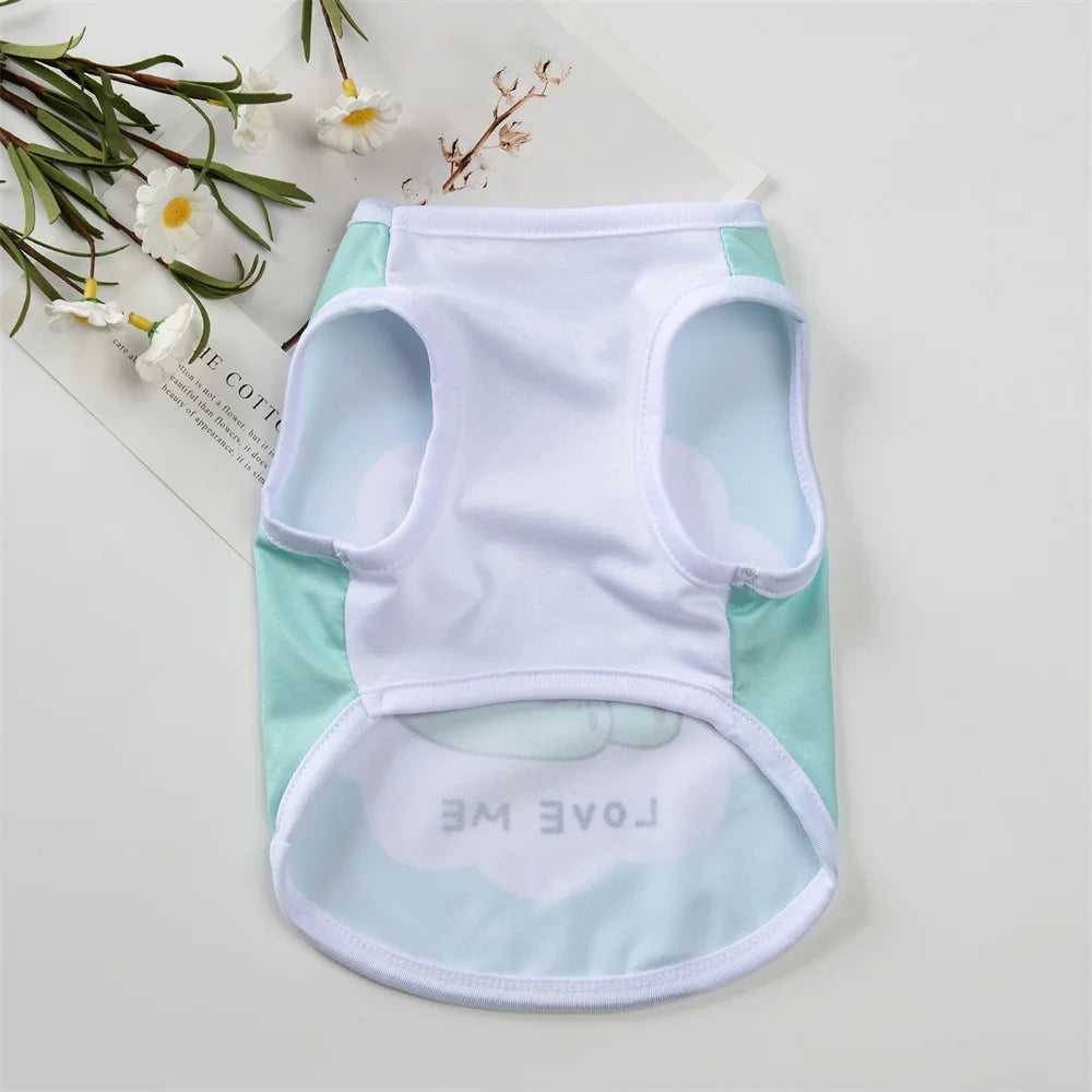 Cute Print Puppy Dog Vest Shirt