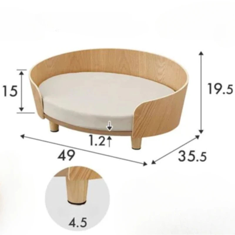 Elegant Wooden Pet Bed