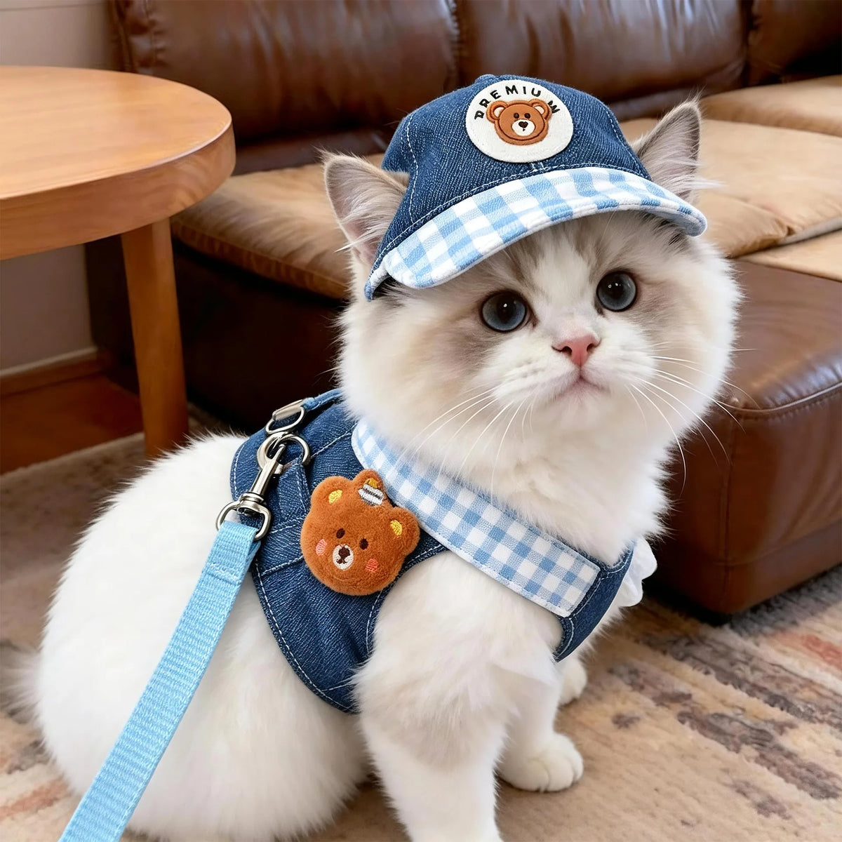 New Cute Denim Suit With Matching Sun Hat