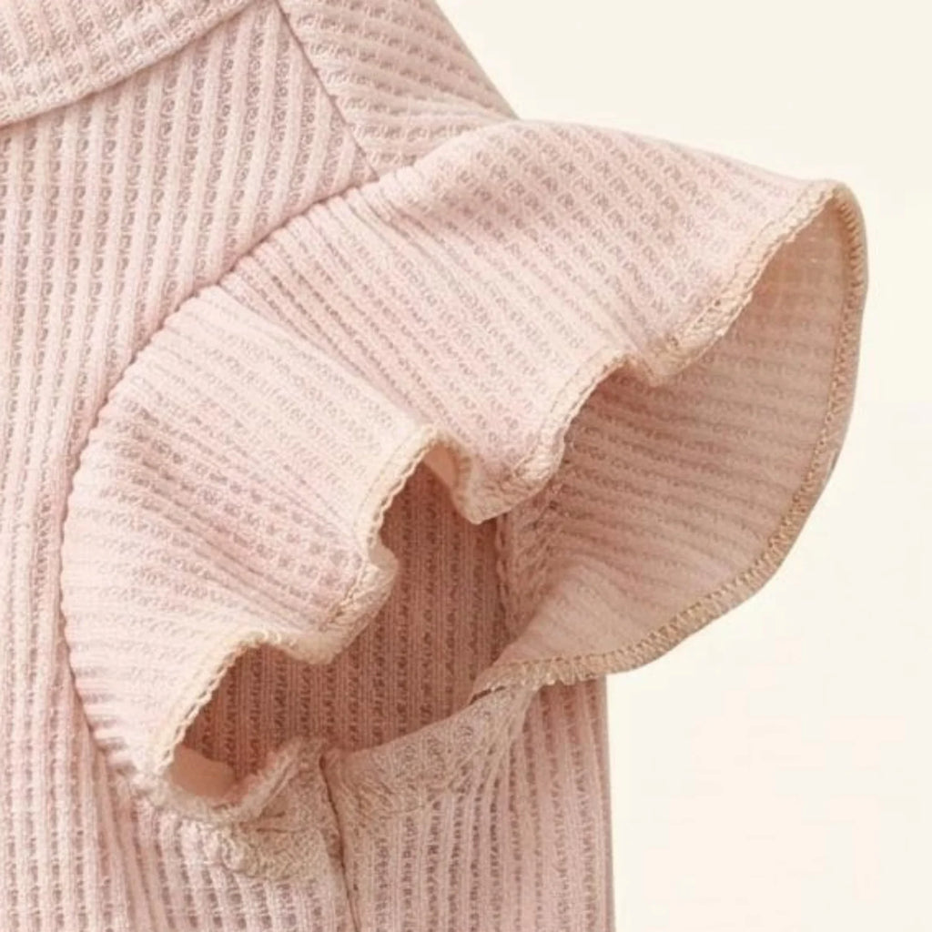Cute Waffle Ruffle Sleeve Pet T-Shirt