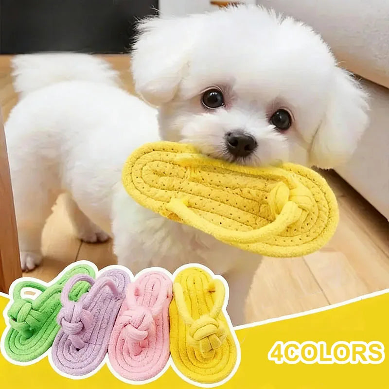 Chew Shoe – Slipper-Shaped Cotton Rope Chew Toy for Dogs