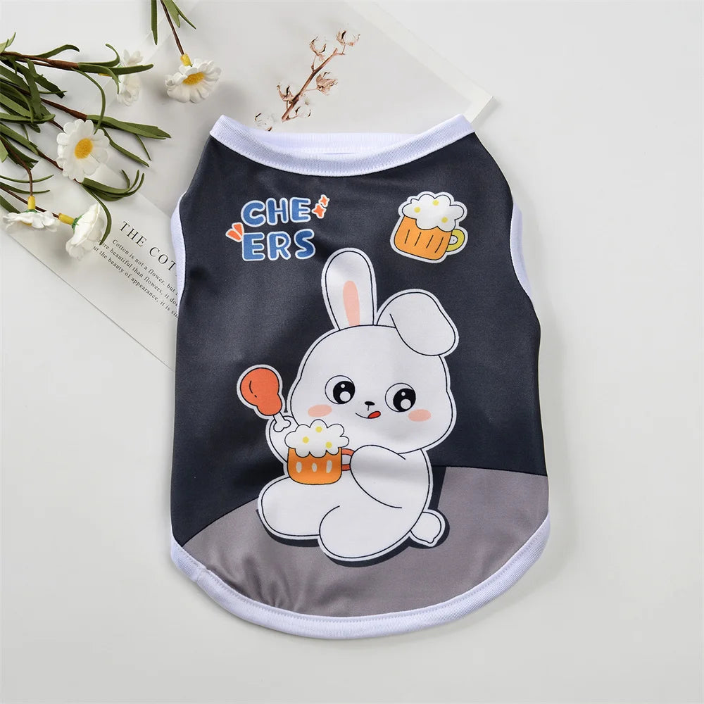 Cute Print Puppy Dog Vest Shirt