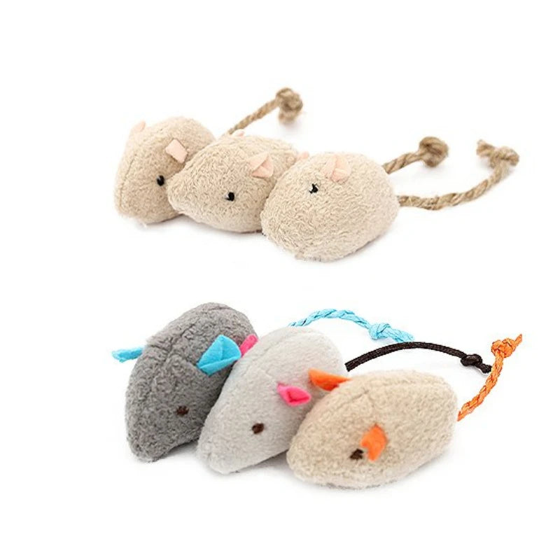 Bulk Cat Mouse Toys with Catnip & Feathers