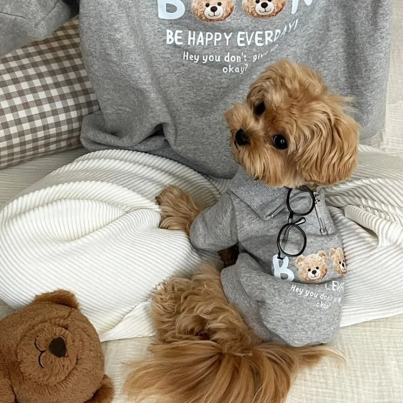 Cartoon Bear Fleece Pet Jacket for Small Dogs & Cats