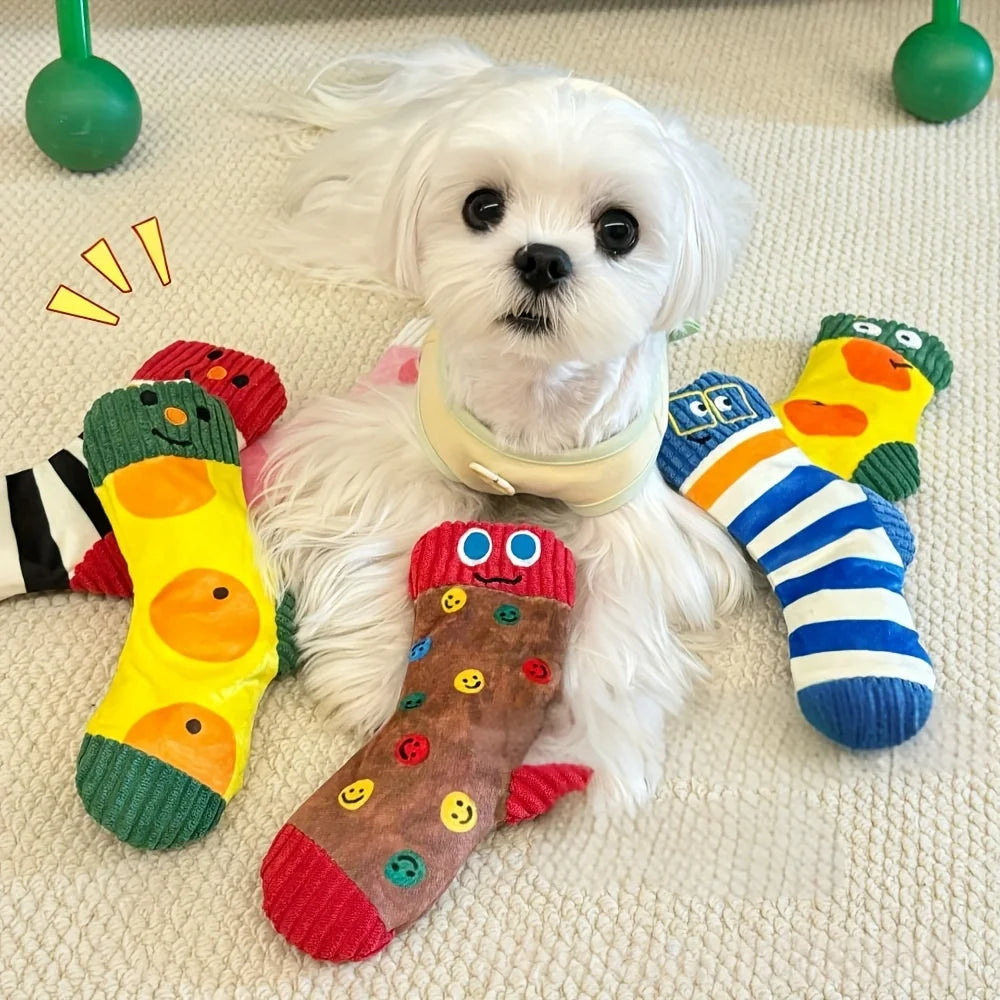 Silly Socks – Plush Cartoon Chew Toys for Dogs