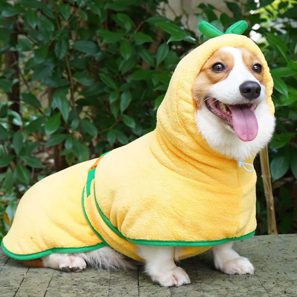 Super Absorbent Hooded Pet Bathrobe for Dogs & Cats