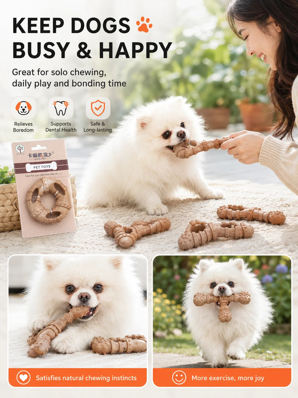 Chew Buddy – Wooden Dog Teething Stick & Dental Toy