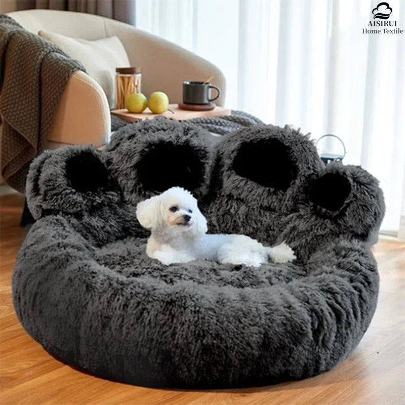 Adorable Paw Print Cushioned Beds For Dogs