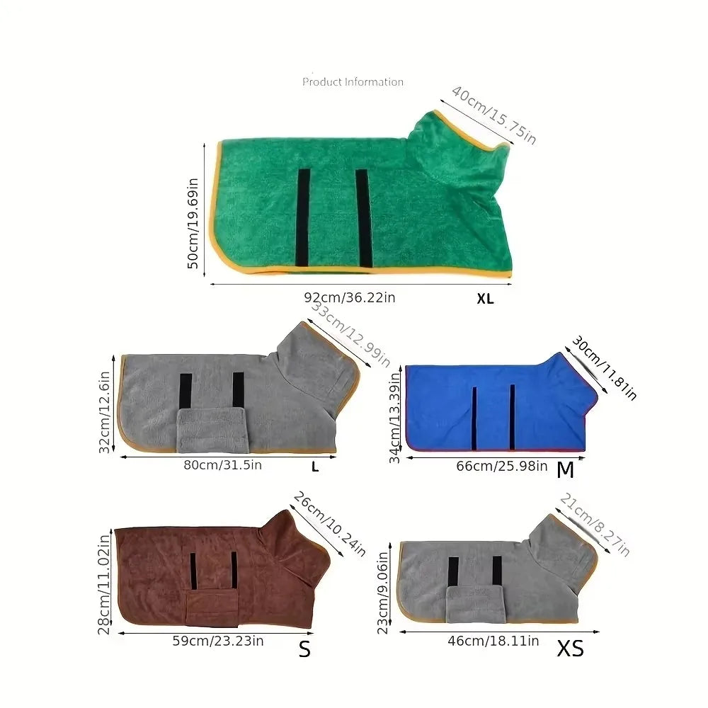 Absorbent Quick-Dry Pet Bathrobe Towel